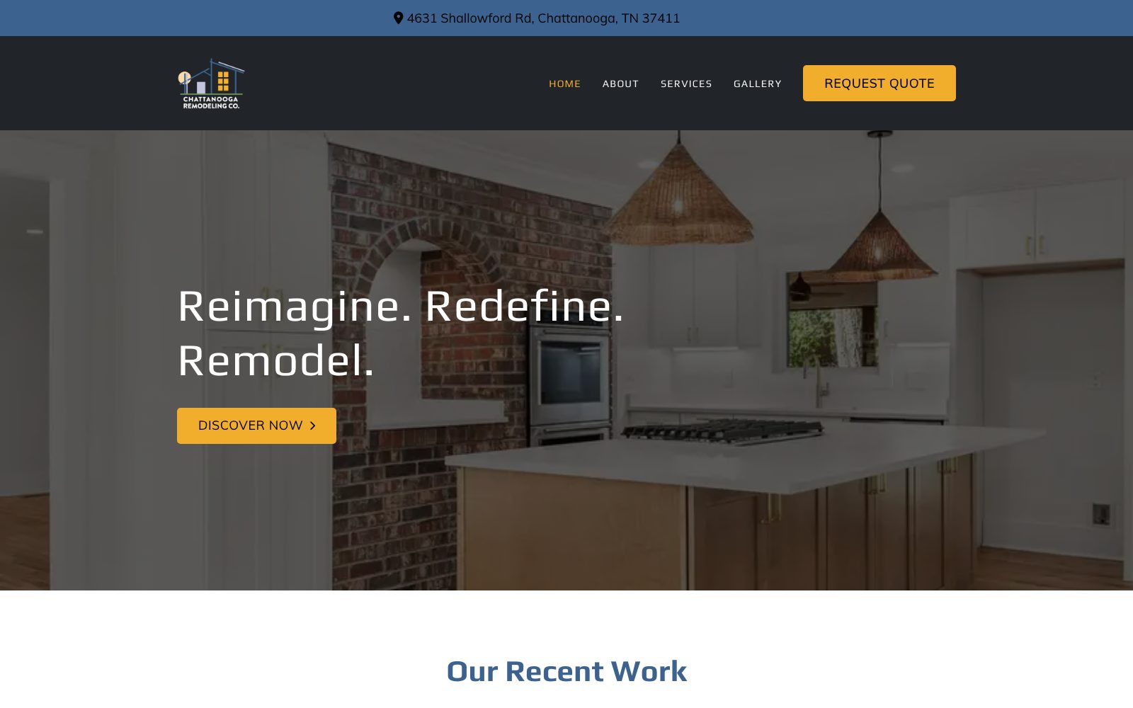 The current chattanoogaremodelingcompany.com homepage
