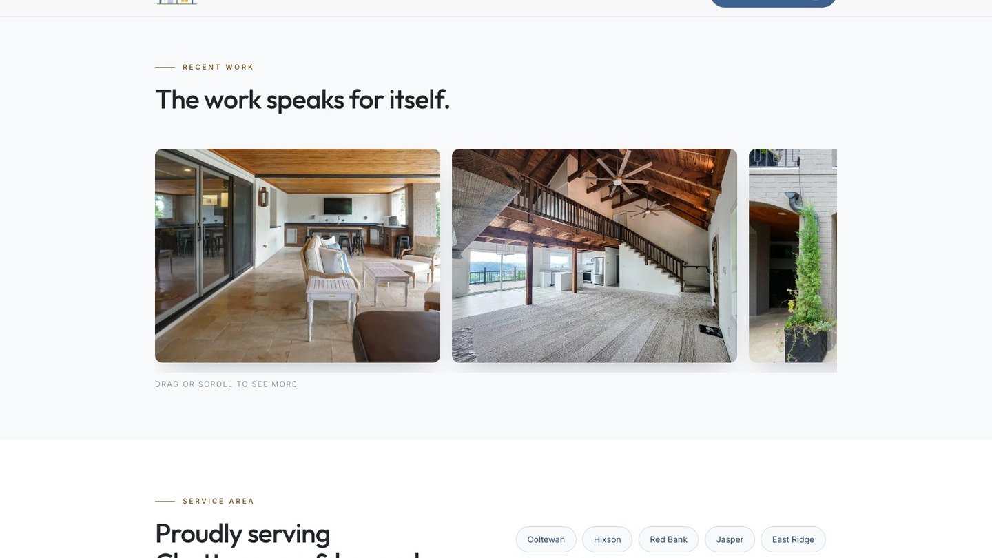 The recent work gallery of the new homepage